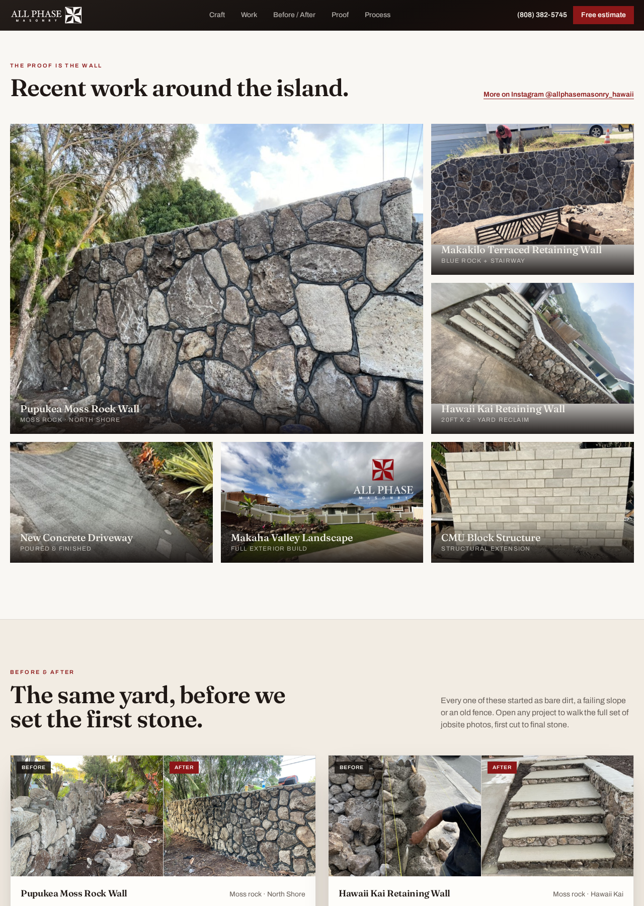 All Phase Masonry project gallery section