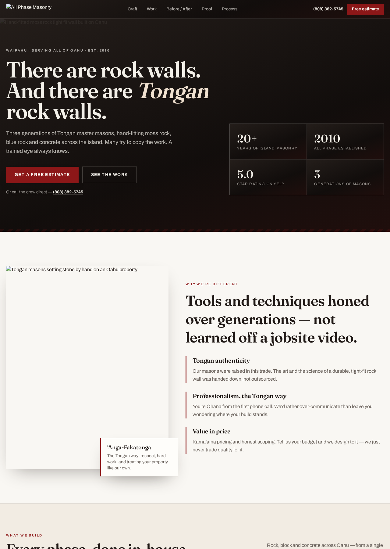 Screenshot of Koa's exemplary masonry landing page